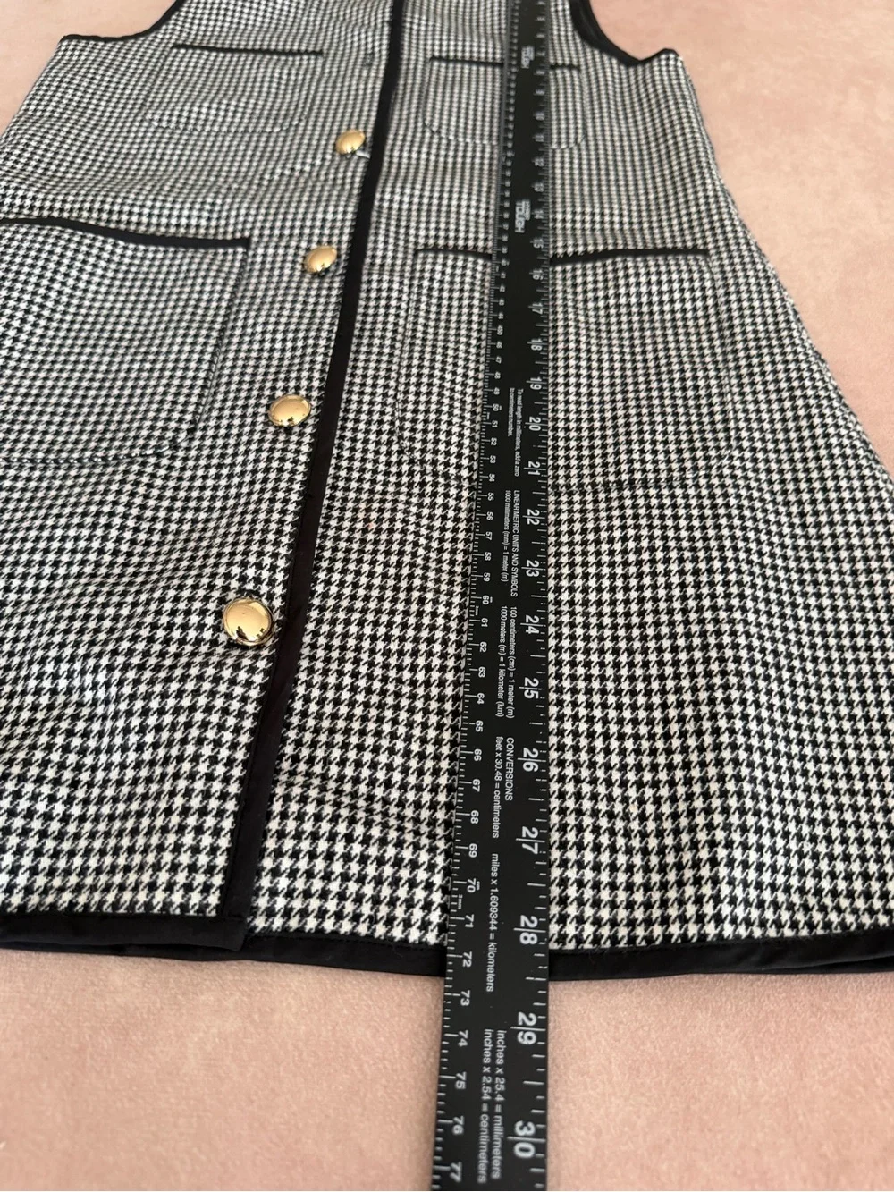 Crewcuts Girls' patch-pocket dress in houndstooth • size 10 • CC149